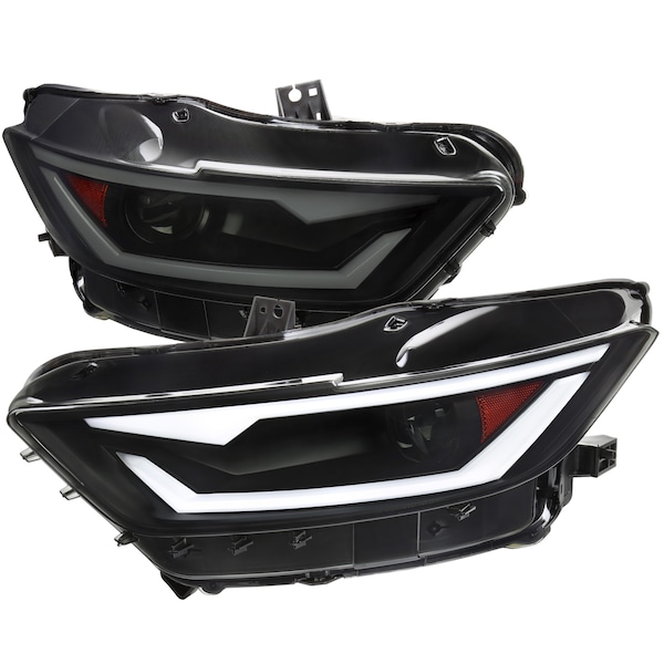 Spec-D Tuning 15-17 FORD MUSTANG LED BAR PROJECTOR HEADLIGHTS, PK 2 2LHP-MST15SM-RS - main